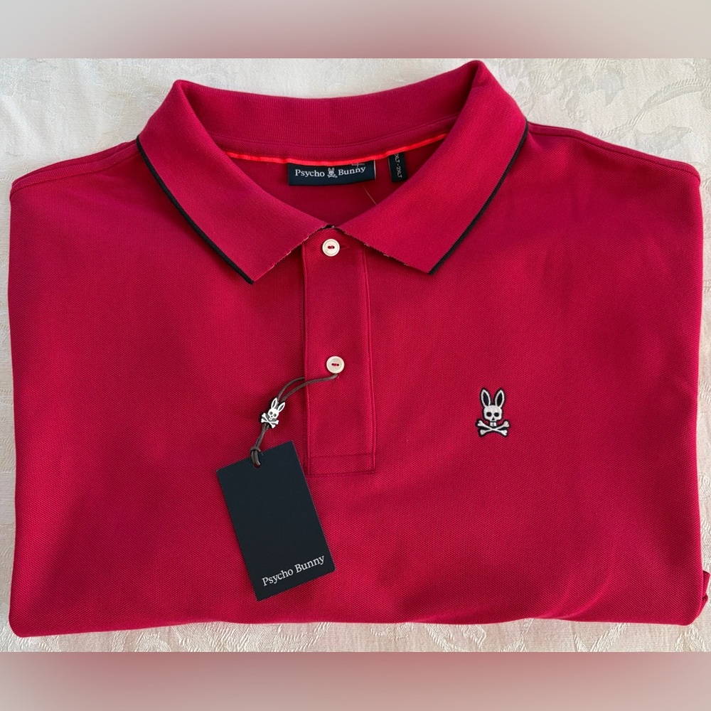 Psycho Bunny Men's Big and Tall 2XLT Persian Red Polo